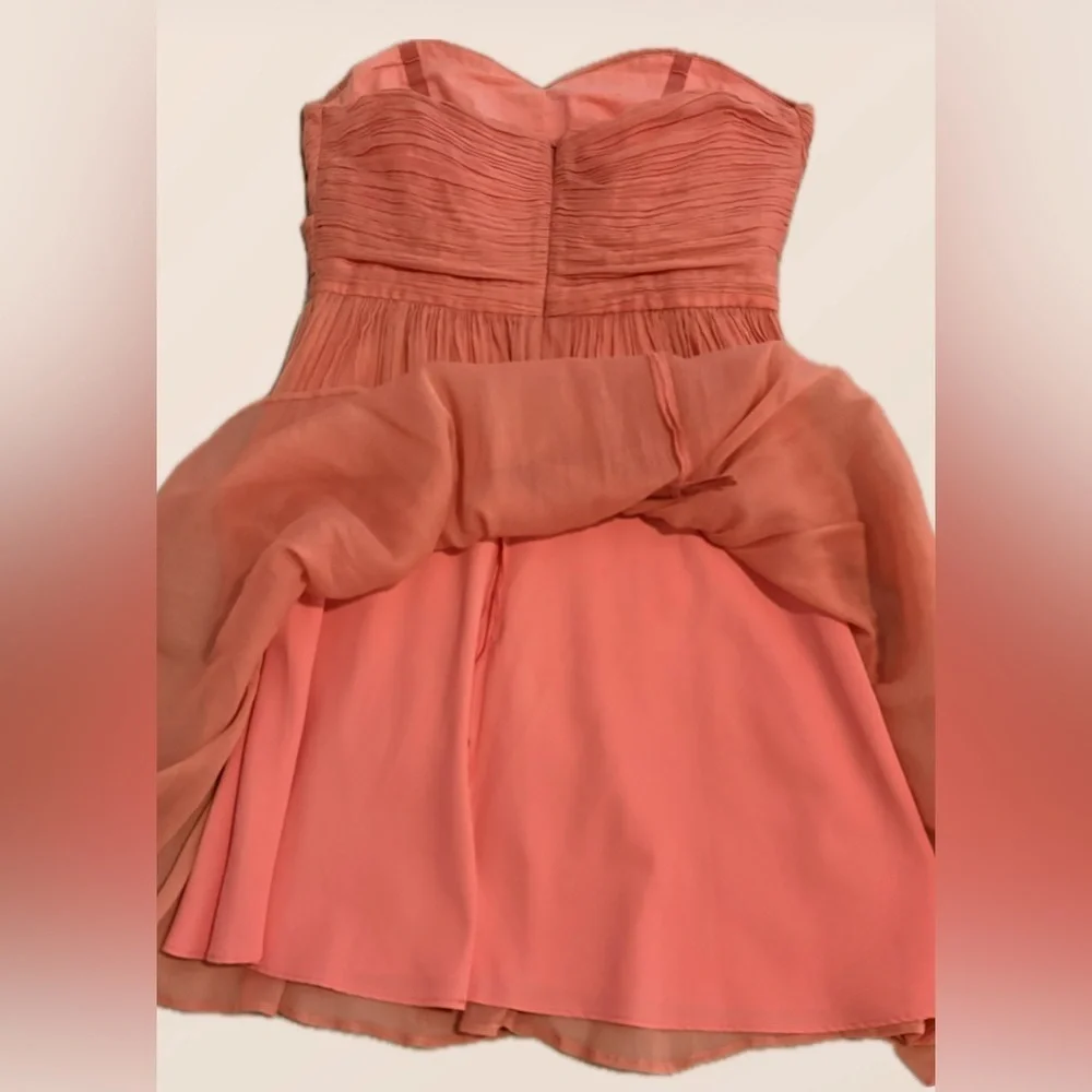 J. Crew 100% Silk Size 6 Coral Ruffle Wrap Women Dress Formal